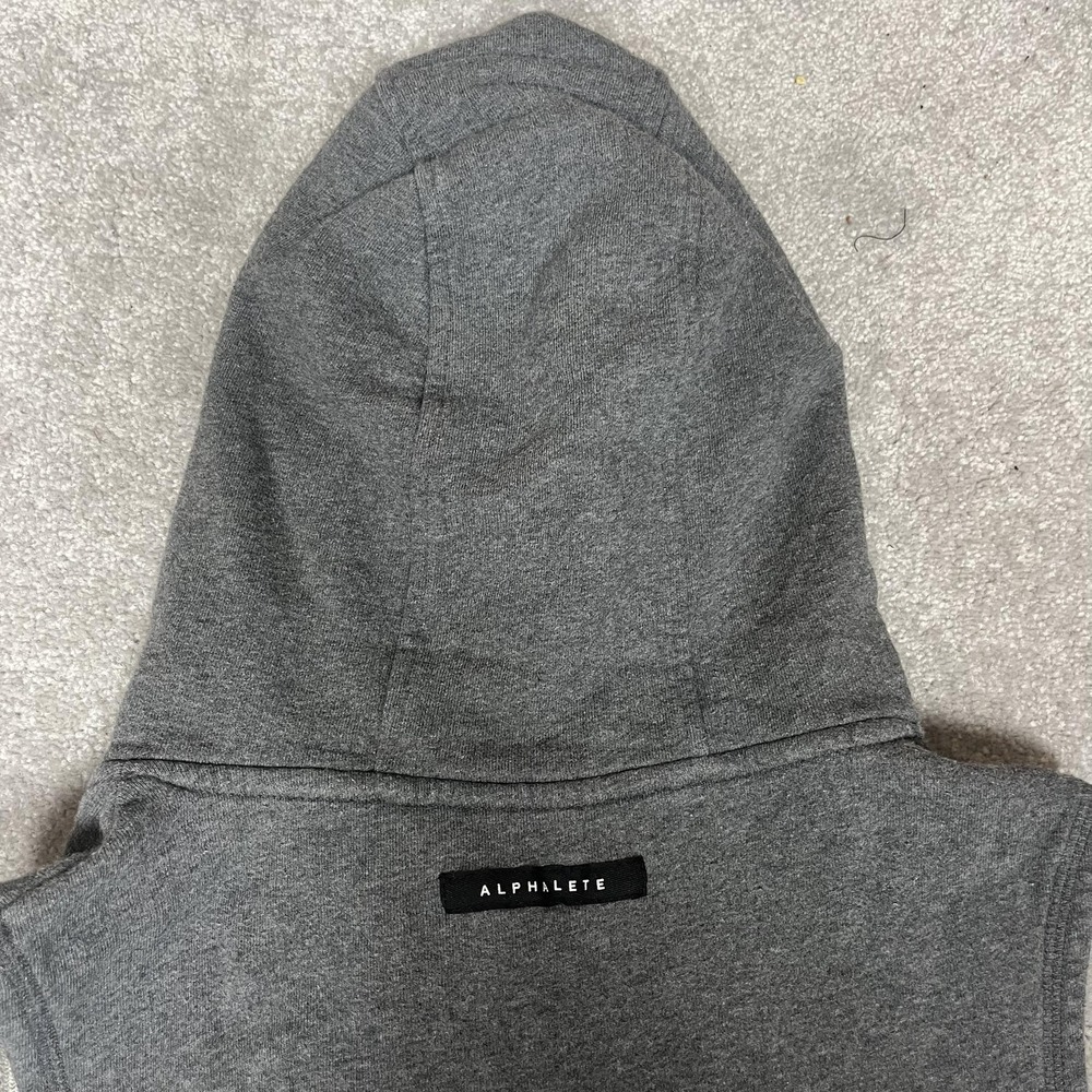 Alphalete Hoodie Mens Small Gray‎ Sleeveless Pullover Athletic Gym Workout Sport - Picture 7 of 7